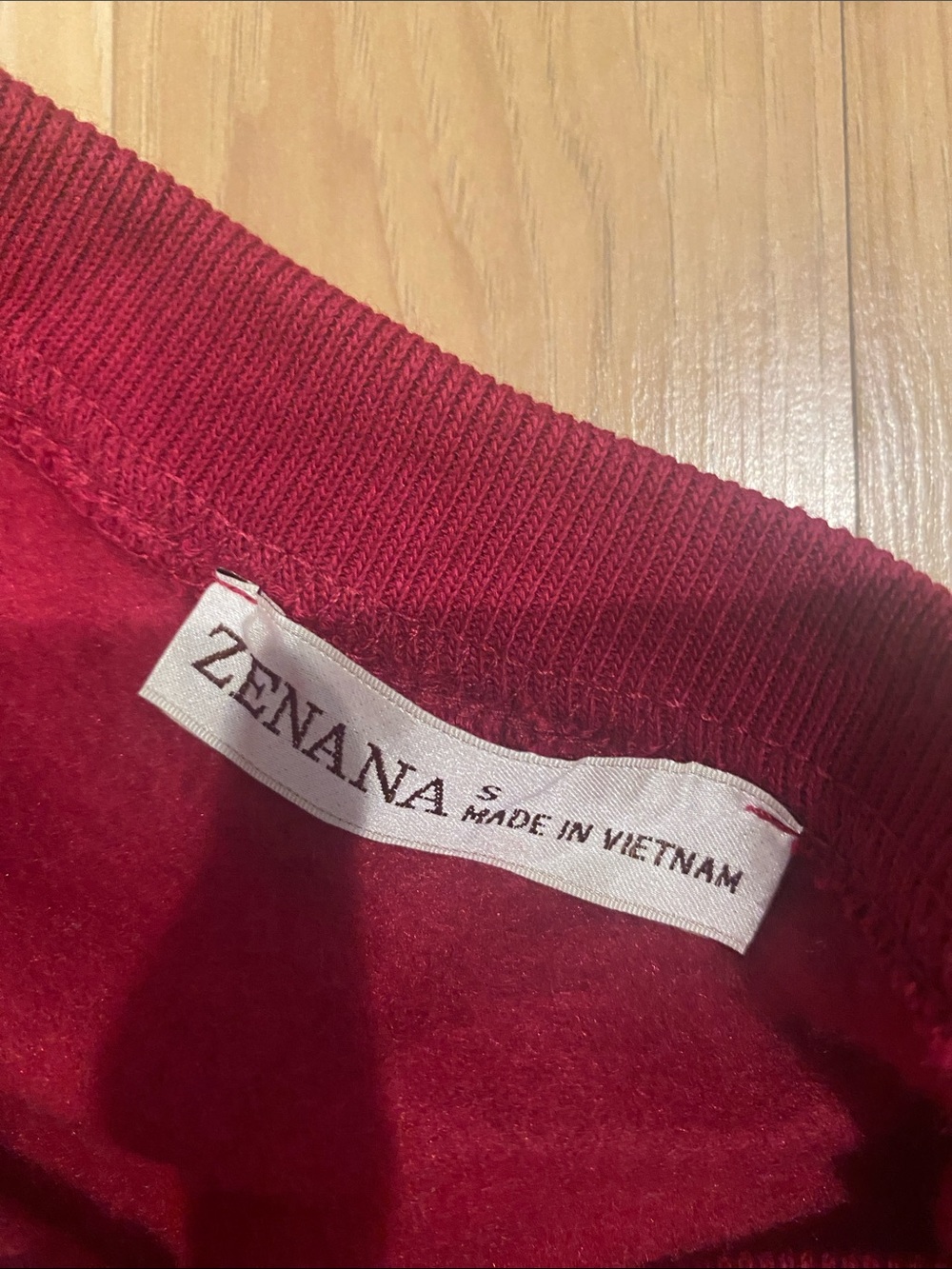 Zenana Burgundy Wide-Leg Pull-On Pants and Crewneck Sweatshirt NWOT. Sz SM - Picture 2 of 3